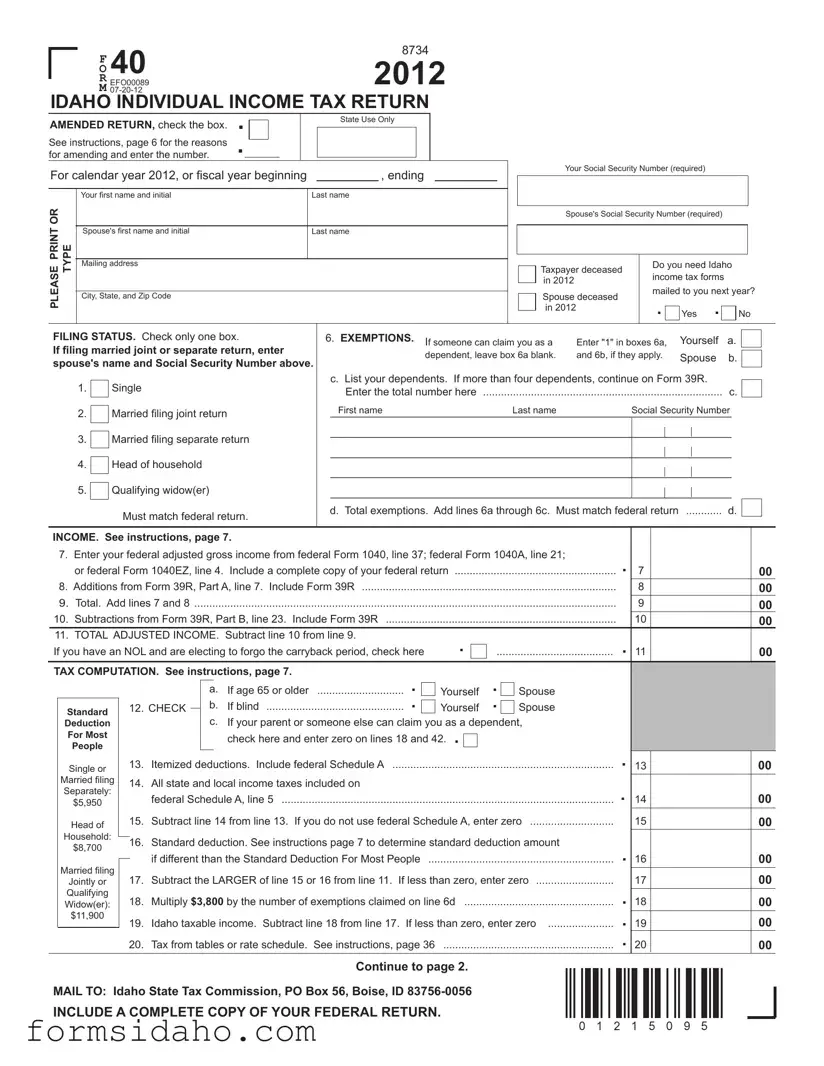40 Idaho Form