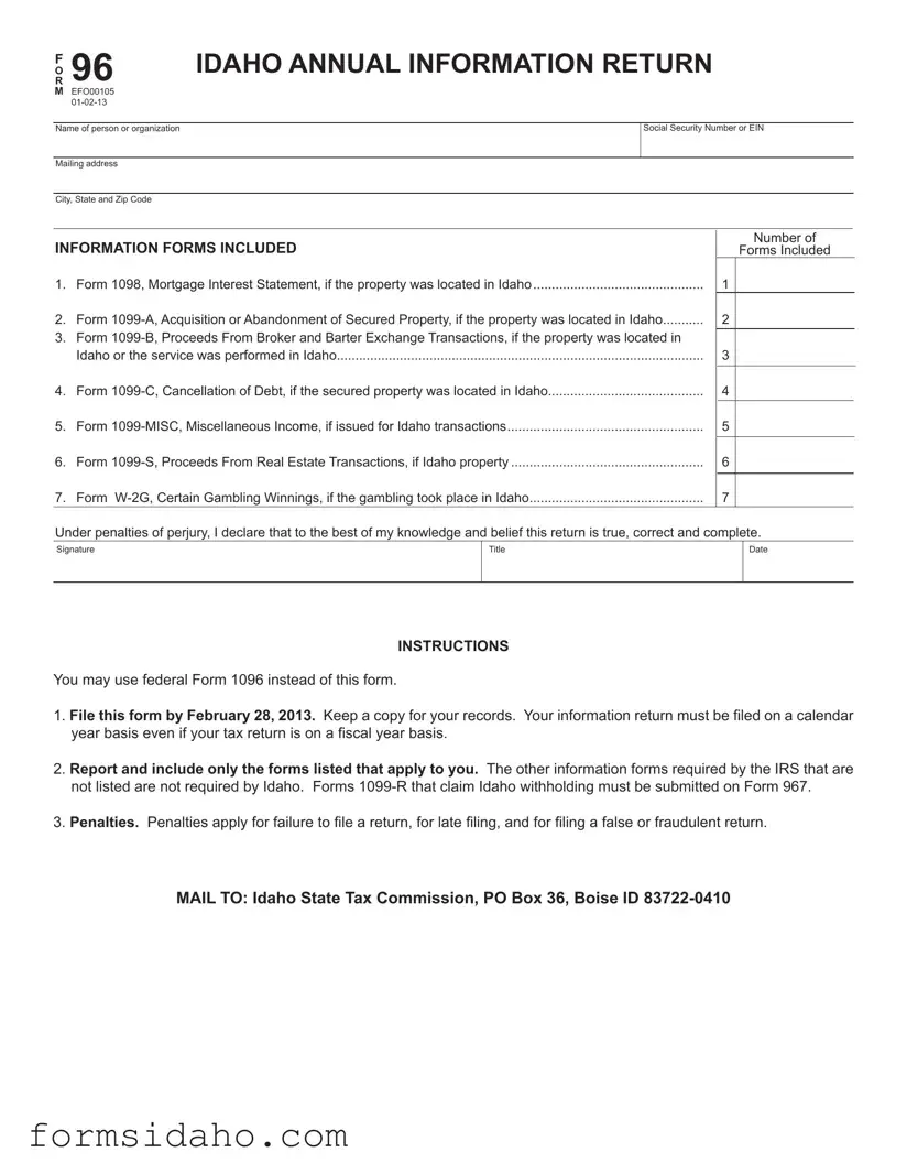 96 Idaho Form