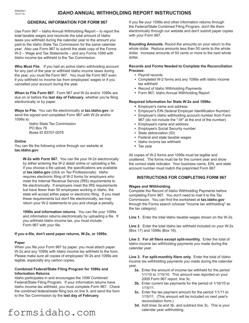 Idaho 967 Form