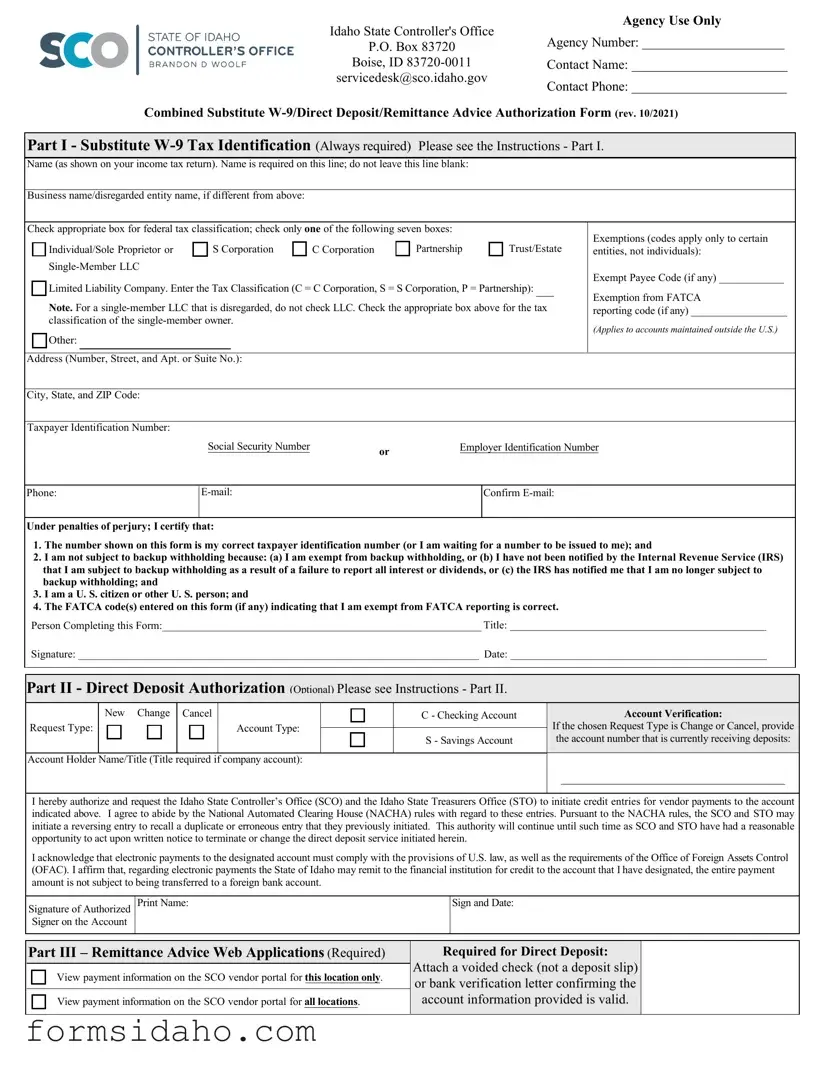 Idaho W 9 Form
