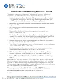 Idaho Practitioner Application Form